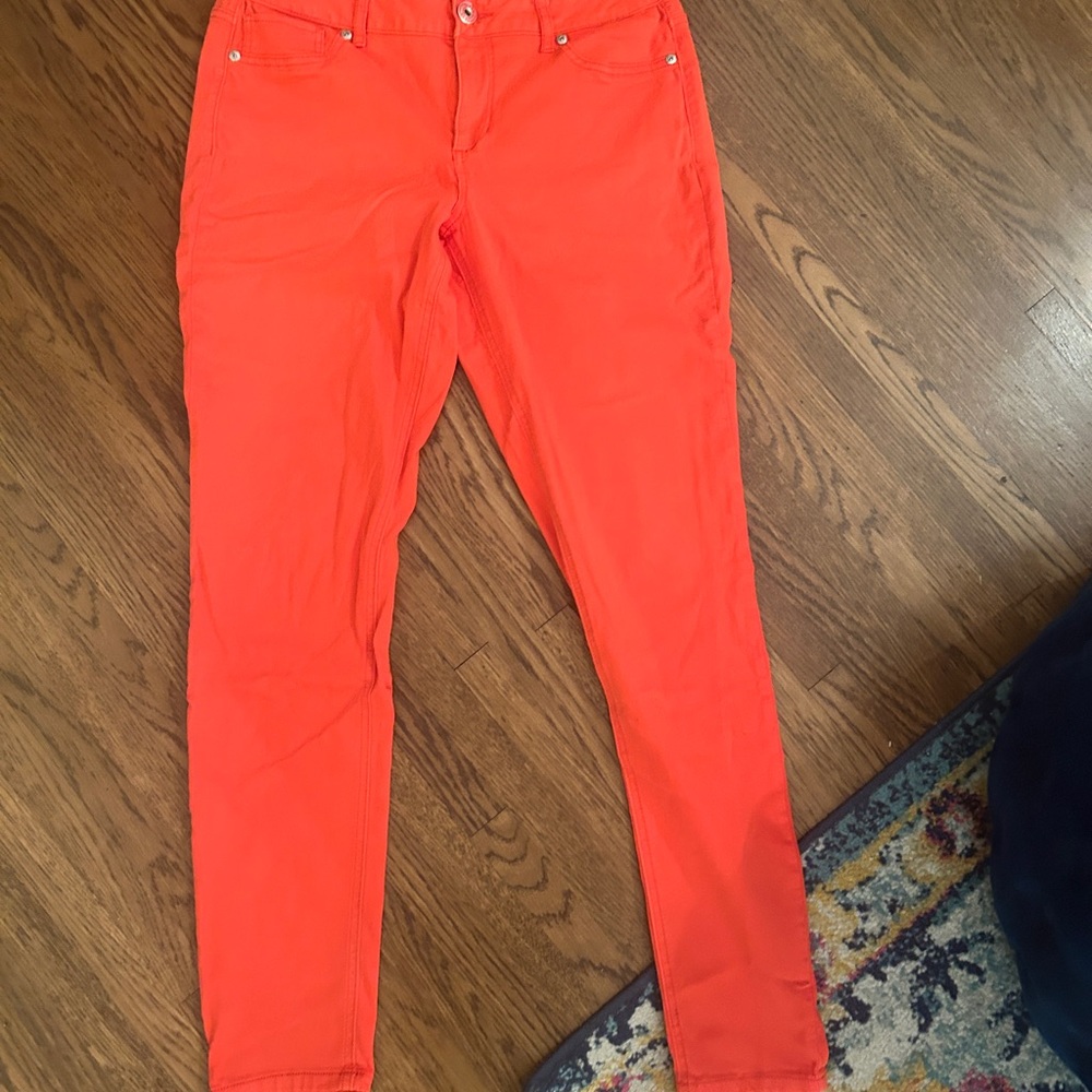 Maurices Bright Orange Skinny Pants